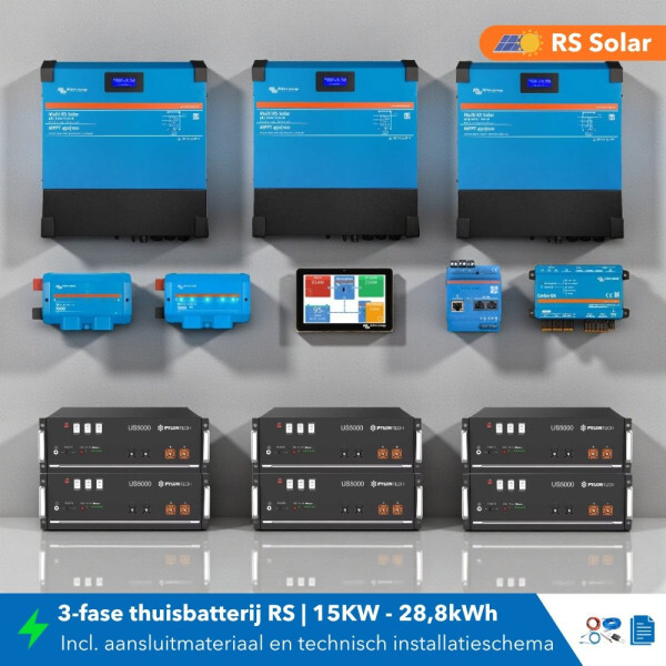 Thuisbatterij set 3 fase 15KW 28,8kWh Multi RS