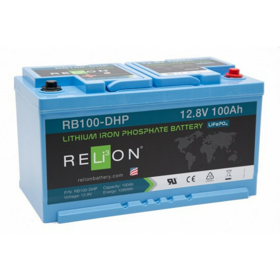 bijnaam Vrijgevigheid lekken Relion RB100-DHP 12V/100Ah DIN LiFePO4 accu | Stroomwinkel.nl