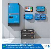 Thuisbatterij set 1 fase 4KW 9,6kWh MultiPlus-II